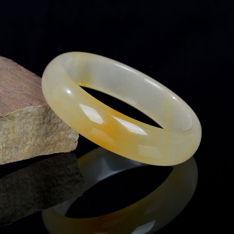 Braccialetto di giada naturale di seta dorata e fortuna - image 4