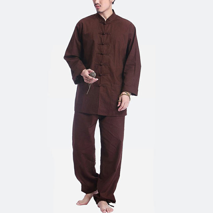 Buddha Stones, rana cinese, bottone, design, meditazione, preghiera, cotone, lino, spirituale, pratica zen, yoga, abbigliamento da uomo - image 14