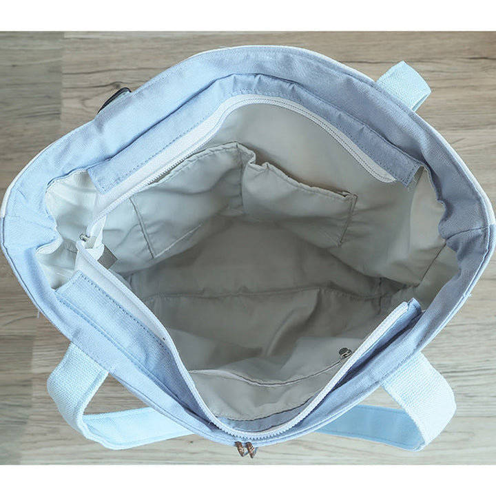 Borsa a tracolla grande capacità in tela con ricamo in bambù, prugna, fiore di pera, pesco - image 8