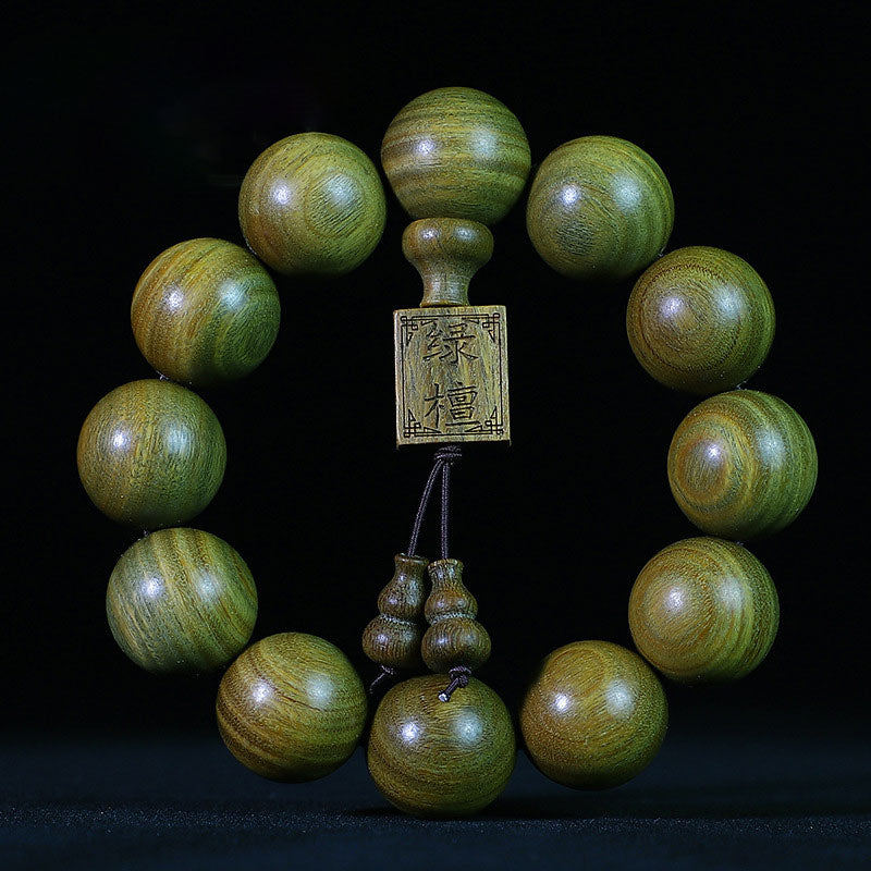 Braccialetto di cura in legno di sandalo verde tibetano Buddha Stones - image 3