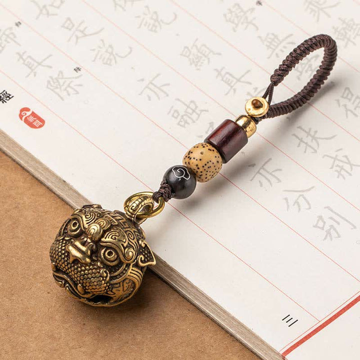 Portachiavi in rame con pietre Buddha Stones PiXiu Wealth