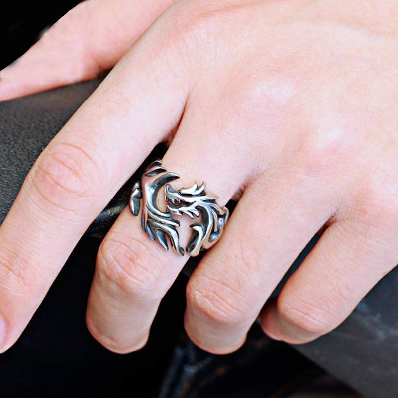 Anello regolabile con motivo a drago Buddha Stones, protezione e forza - image 5