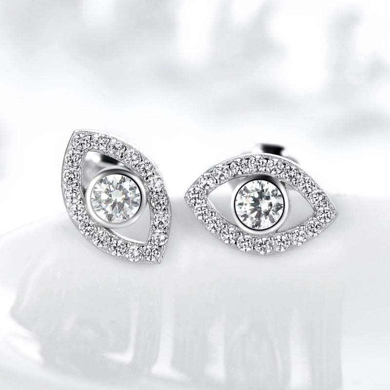 Orecchini a bottone con simbolo del malocchio in argento sterling 925 Buddha Stones - image 3
