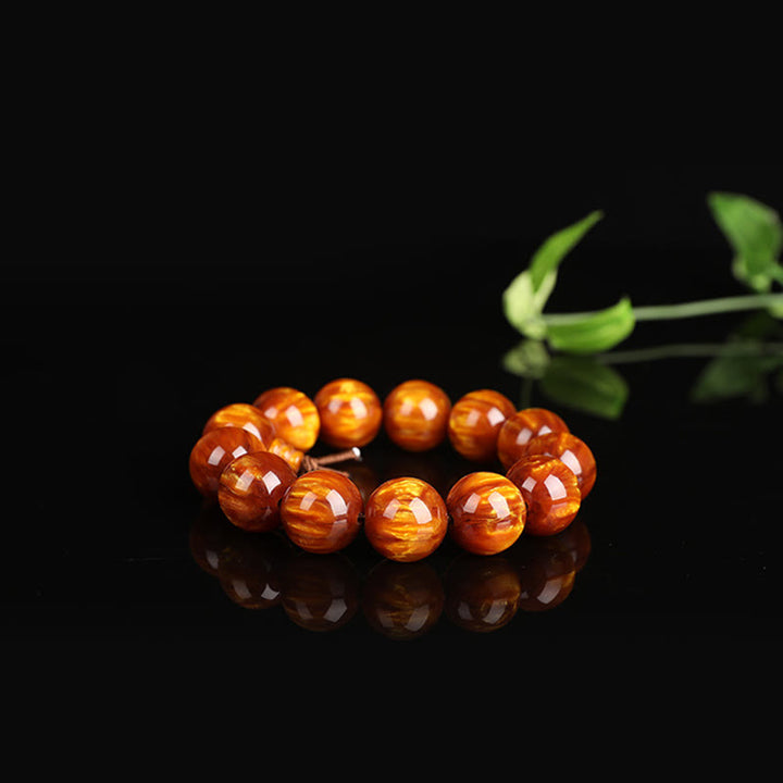 Buddha Stones Golden Sea Willow Braccialetto Mala Successo Positivo - image 4