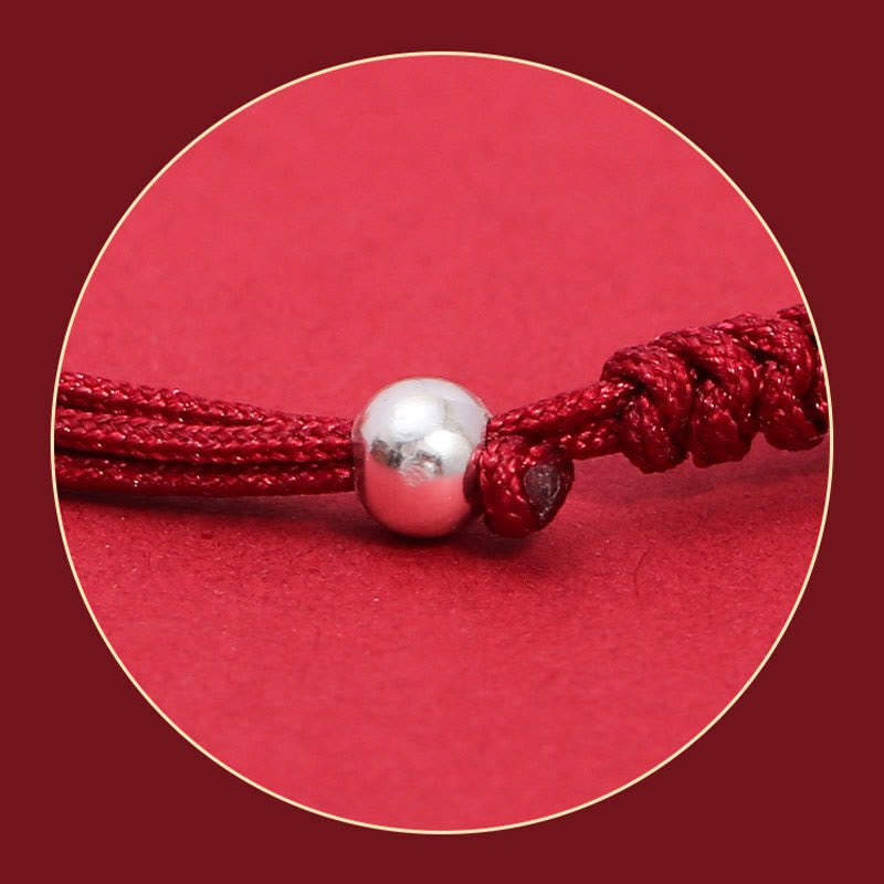 Bracciale intrecciato Buddha Stones 999 Sterling Silver PiXiu Strawberry Quartz Bead Wealth Luck - image 7