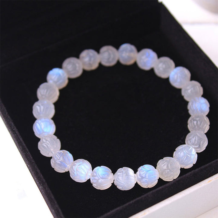 Bracciale Buddha Stones Natural Moonstone Lotus Love - image 9
