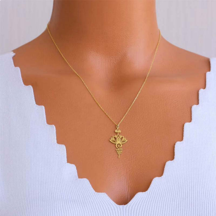 Buddha Stones Collana con ciondolo "Lotus Luck Wealth" - image 5