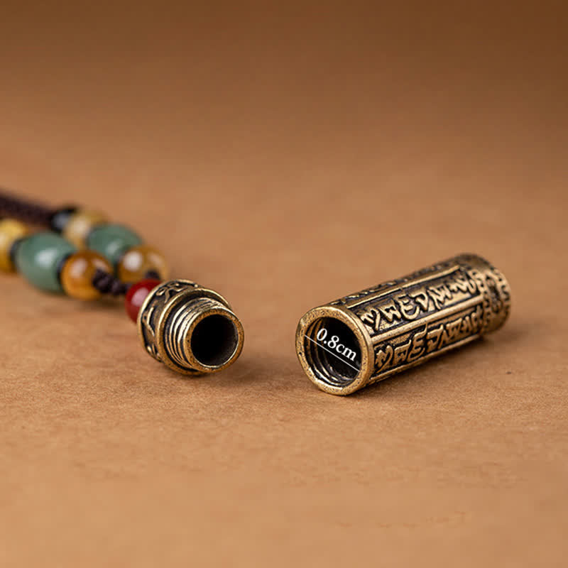 Buddhastoneshop Tibet Om Mani Padme Hum Agata Shurangama Sutra Collana con pendente di protezione - image 16