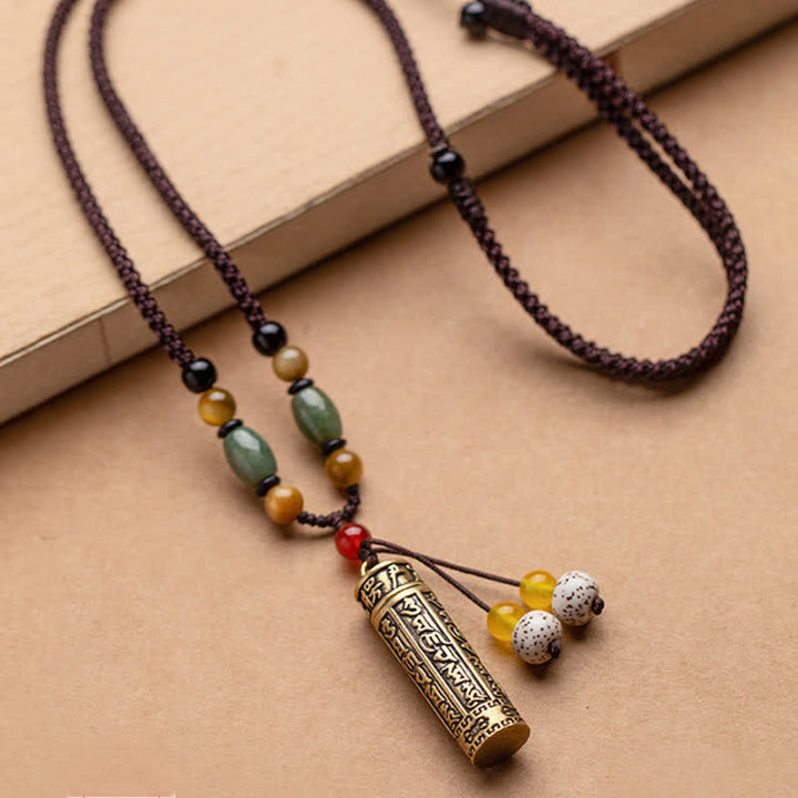 Buddhastoneshop Tibet Om Mani Padme Hum Agata Shurangama Sutra Collana con pendente di protezione - image 13