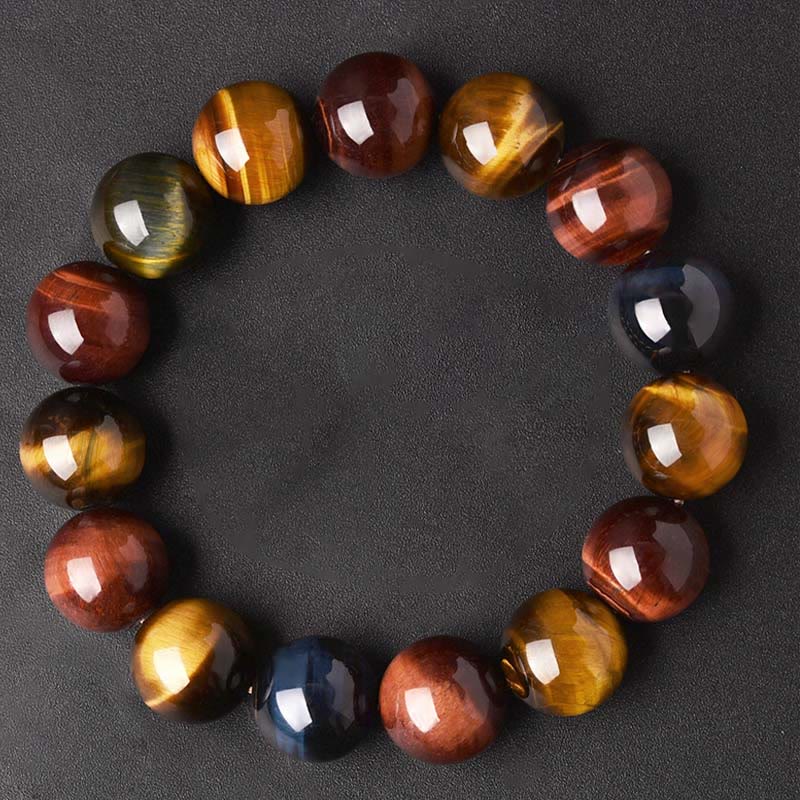 Braccialetto di protezione positiva con occhio di tigre naturale Buddha Stones