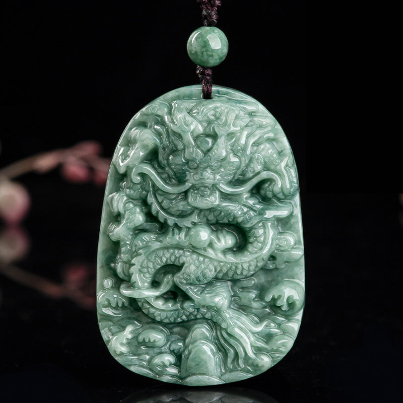 Collana con ciondolo a forma di corda con perline in Buddha Stones , drago, zodiaco cinese, prosperità - image 6