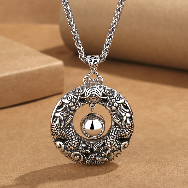Collana con ciondolo di protezione in rame con perline da gioco a forma di drago doppio Buddha Stones - Drago (Protezione ♥ Successo) - image 1