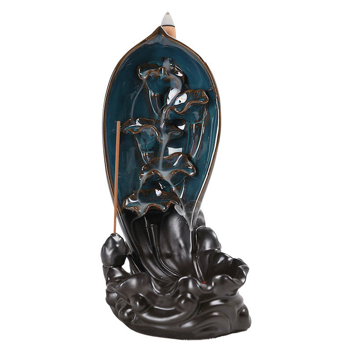 Bruciatore di incenso a cascata Buddha Stones, porta incenso a riflusso