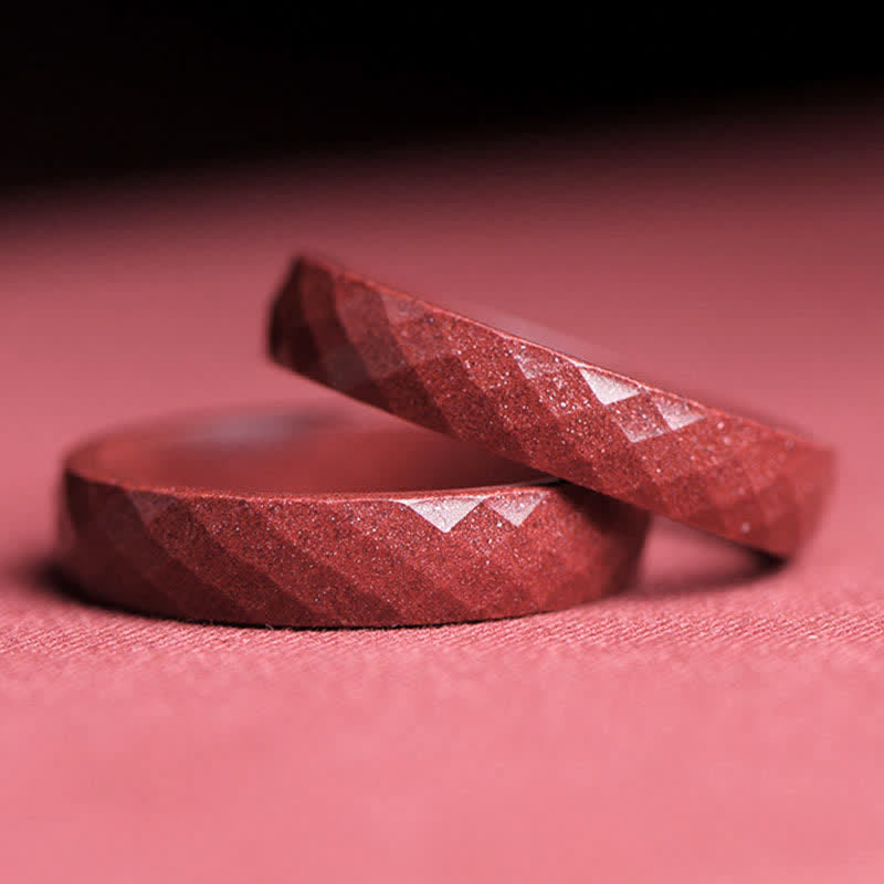 Anello di benedizione Buddha Stones Cinnabar Om Mani Padme Hum Nuvole di buon auspicio - image 5