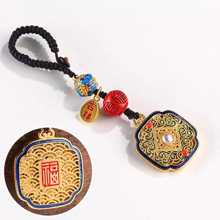 Portachiavi con ciondolo a forma Buddha Stones Fu Character Blessing Ruyi - image 4