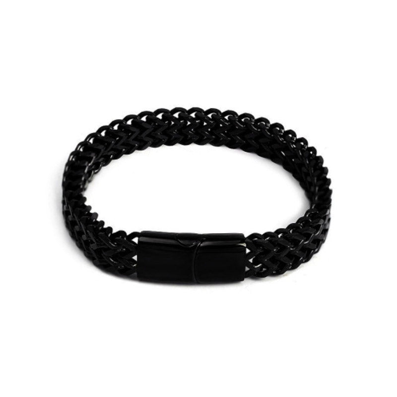 Braccialetto con fibbia magnetica in acciaio al titanio e squame di pesce Buddha Stones - Nero - 21-22 cm - image 13