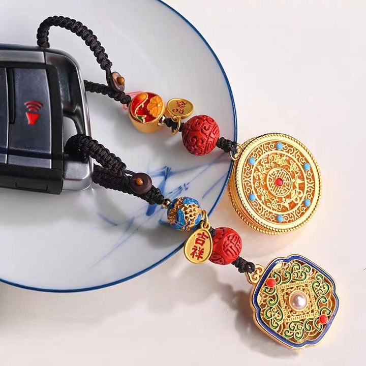 Portachiavi con ciondolo a forma Buddha Stones Fu Character Blessing Ruyi - image 1