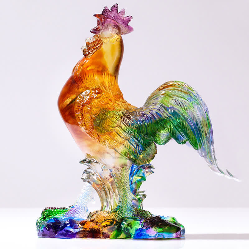 Decorazione per la casa fatta a mano in cristallo Liuli, raffigurante un gallo. - image 8