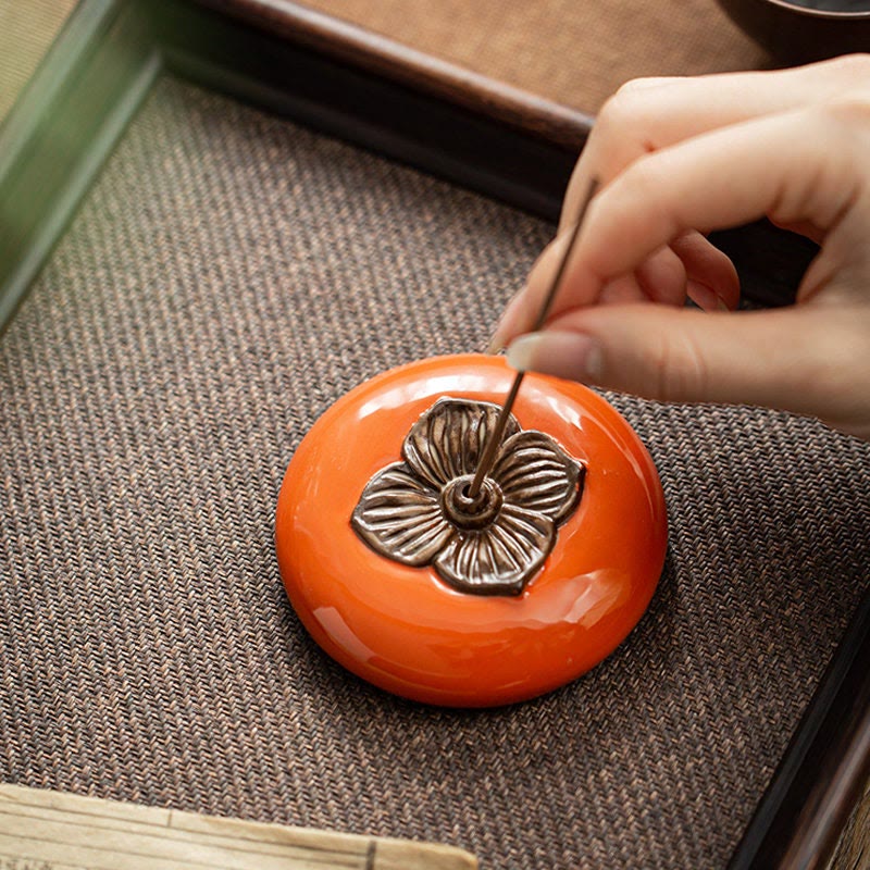 Bruciatore di incenso in ceramica per meditazione e guarigione, porta incenso
