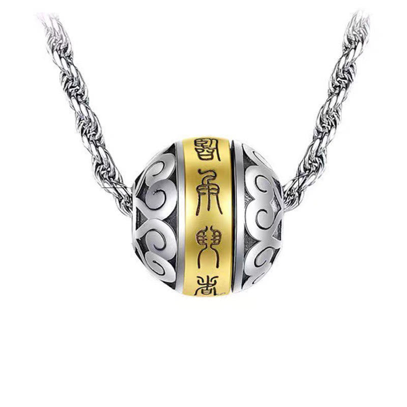 Collana con ciondolo girevole con amuleto inciso con mantra taoista a nove caratteri Buddha Stones Balance - image 2