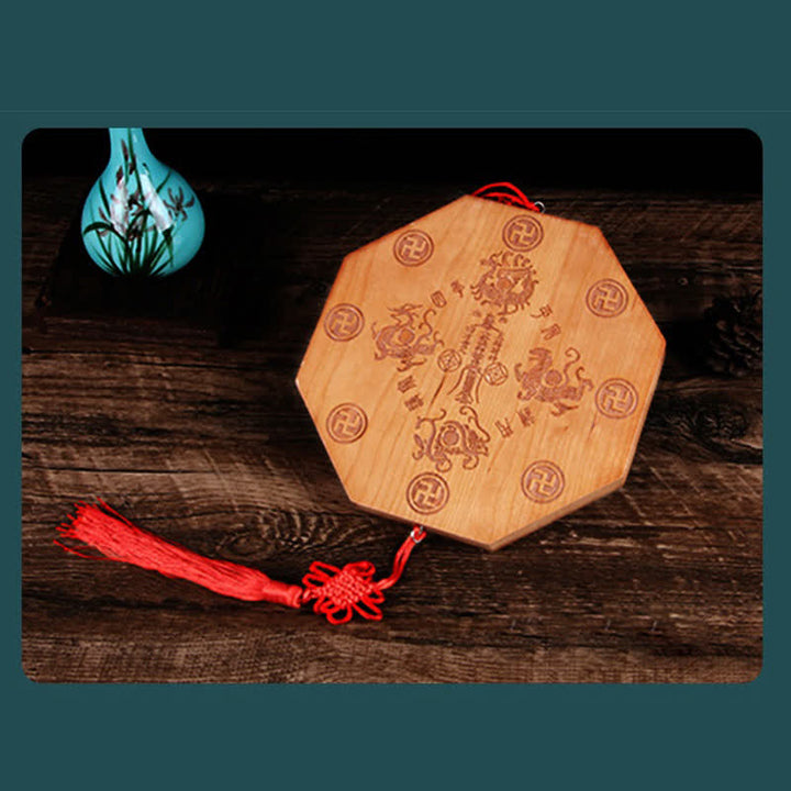 Mappa Feng Shui Bagua Legno di pesco Cinque monete imperatore Bilancia cinese Nodo Mappa energetica Specchio - image 15