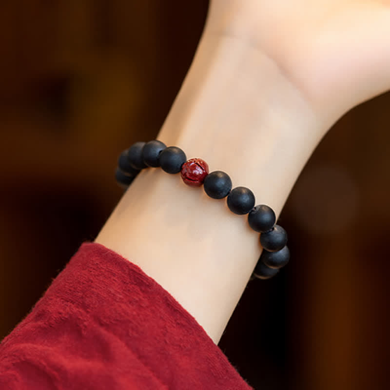 Braccialetto di guarigione Buddha Stones Tibetan Cypress Cinnabar Lotus