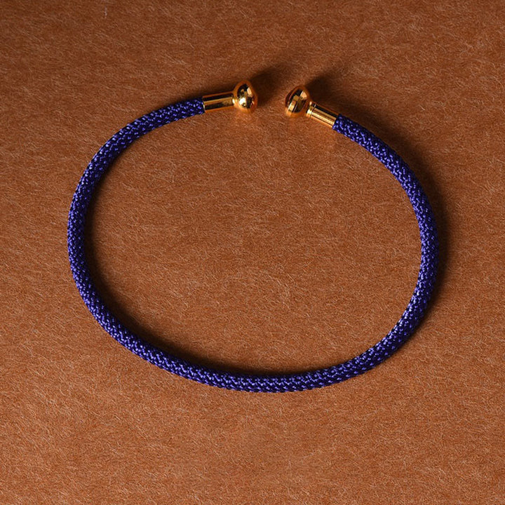 Braccialetto con polsino in corda intrecciata con design semplice fatto a mano Buddha Stones - Blu notte - image 30