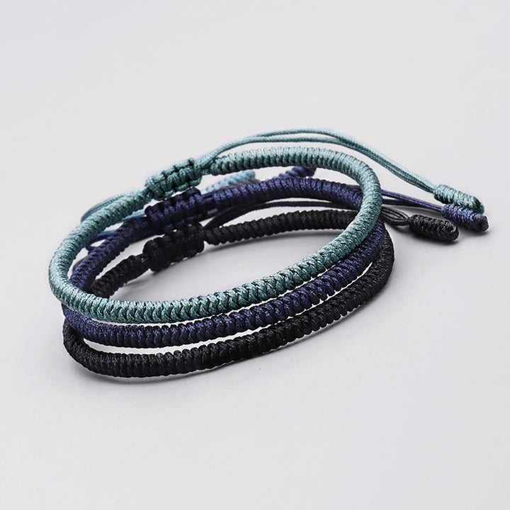 Buddha Stones Tibetano 3 Pezzi King Kong Knot Amuleto Fatto a Mano Braccialetto di Forza