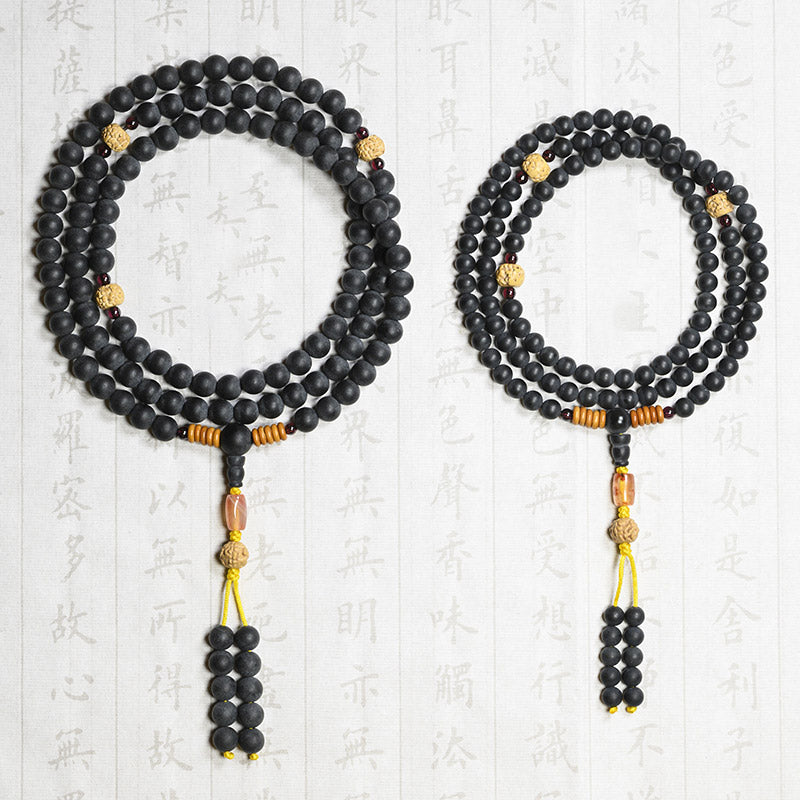 Buddha Stones Mala Tibetano Cipresso Semi di Bodhi Agata Rossa Braccialetto di Guarigione