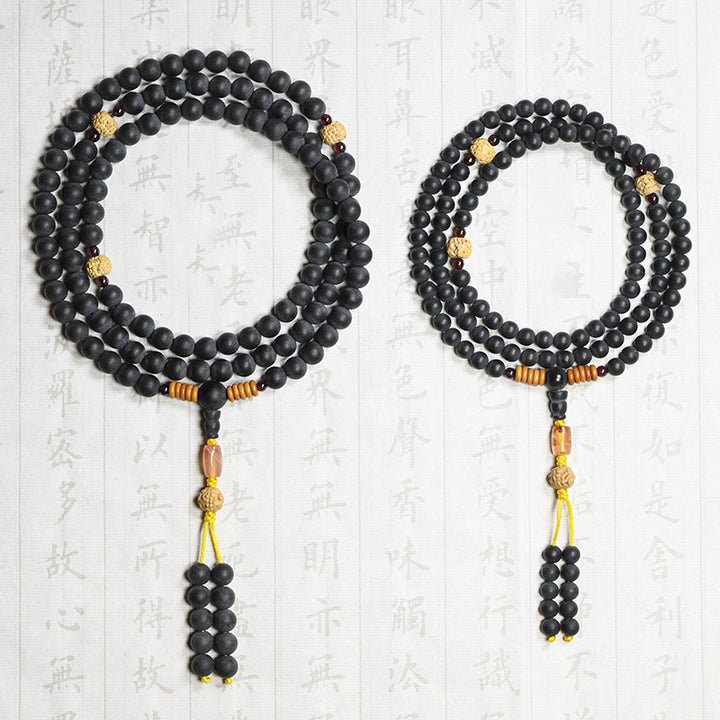 Buddha Stones Mala Tibetano Cipresso Semi di Bodhi Agata Rossa Braccialetto di Guarigione