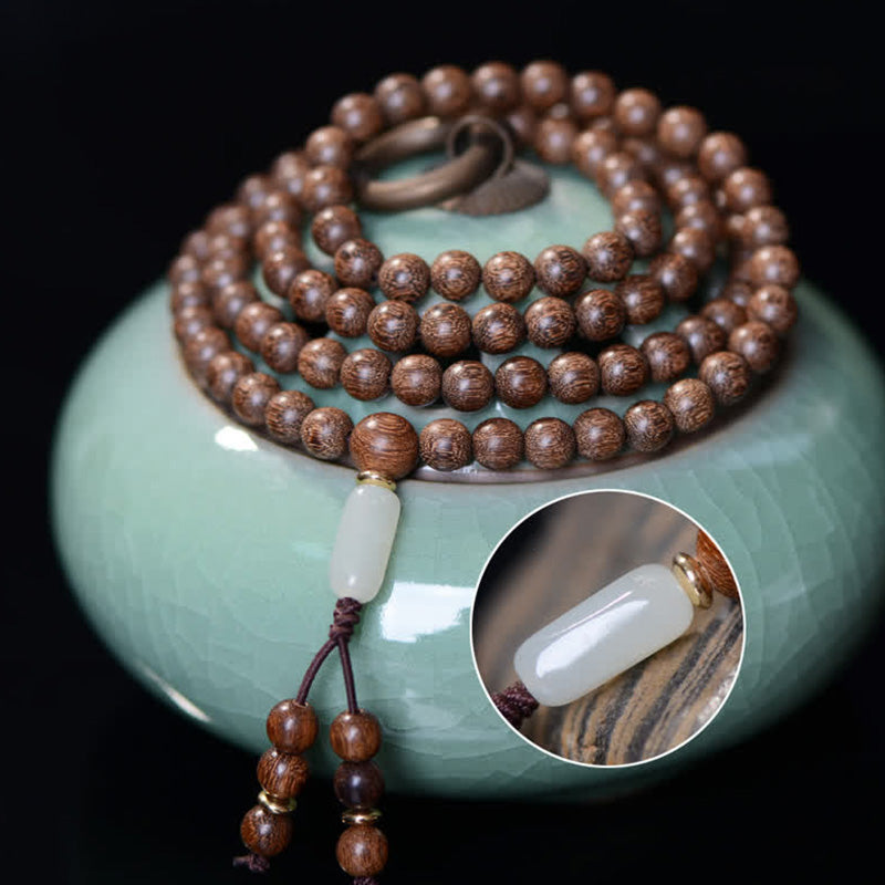 Braccialetto Buddha Stones 108 Mala Beads Palissandro Giada Calma