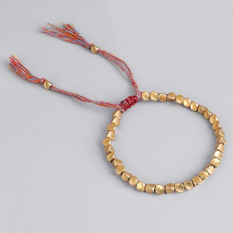 Braccialetto portafortuna con perline di rame tibetano Buddha Stones - image 2
