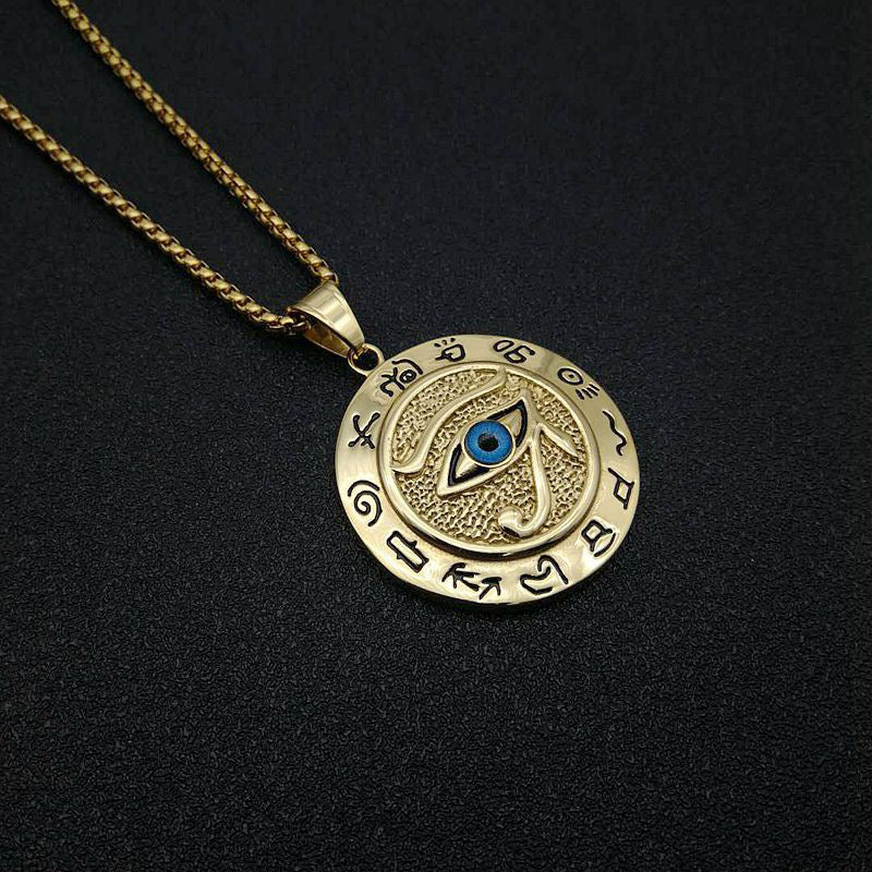 Collana con ciondolo di protezione dell'occhio di Horus Buddha Stones - Oro - image 0