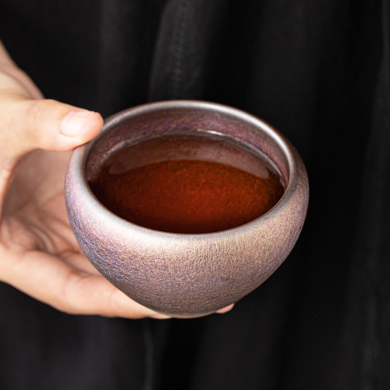 Buddha Stones Vintage Viola Arcobaleno Cinese Jianzhan Forno Cambiamento Tazza da Tè in Porcellana Tazza da Tè Kung Fu - image 5