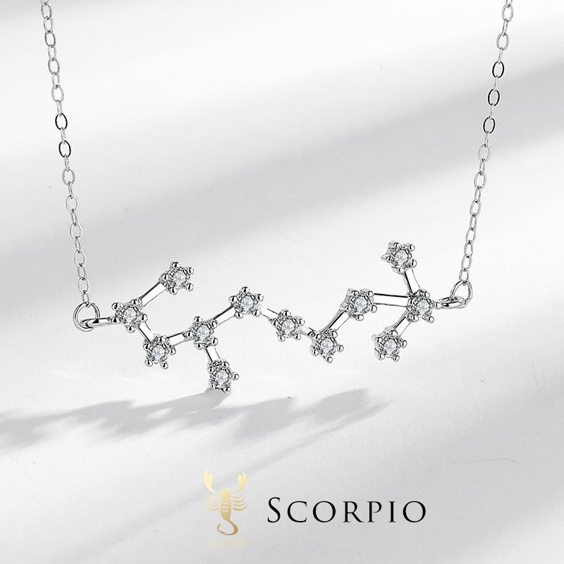 Buddha Stones 925 Sterling Silver 12 Costellazioni dello Zodiaco Astrologia Benedizione Collana Pendente - Scorpione - image 26