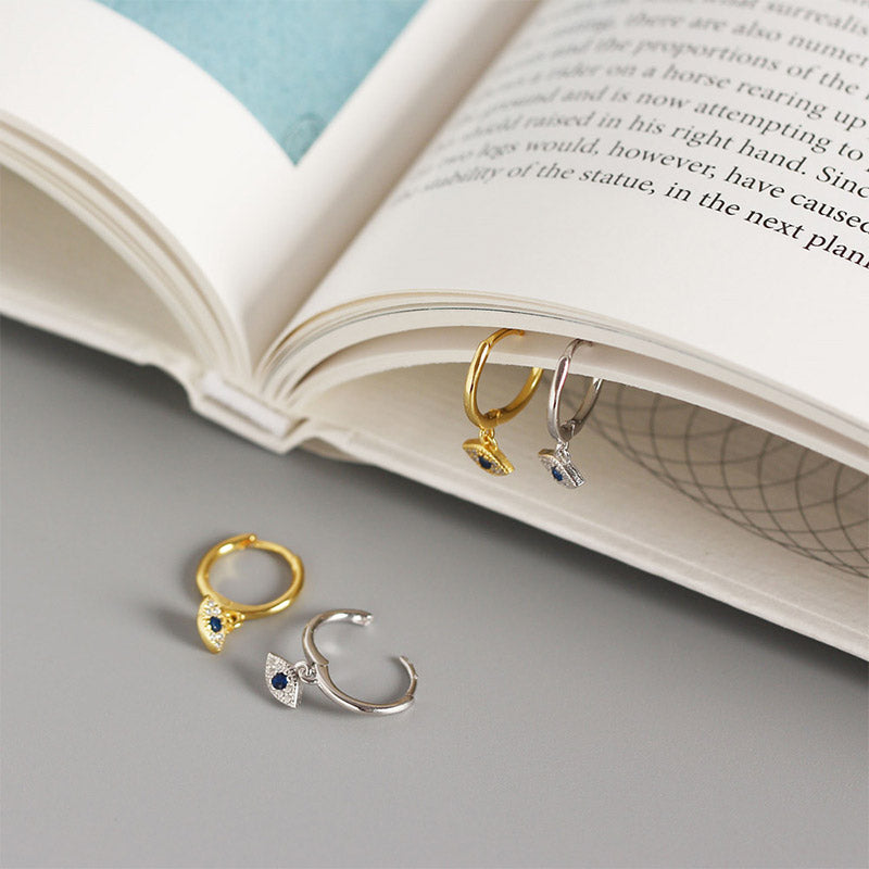 Orecchini a perno con protezione contro il malocchio in argento sterling 925 Buddha Stones - image 1