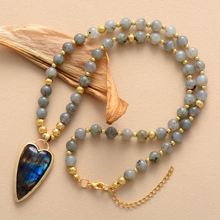Buddha Stones Labradorite Supporto Guarigione Collana di Perline Ciondolo - Labradorite - image 0