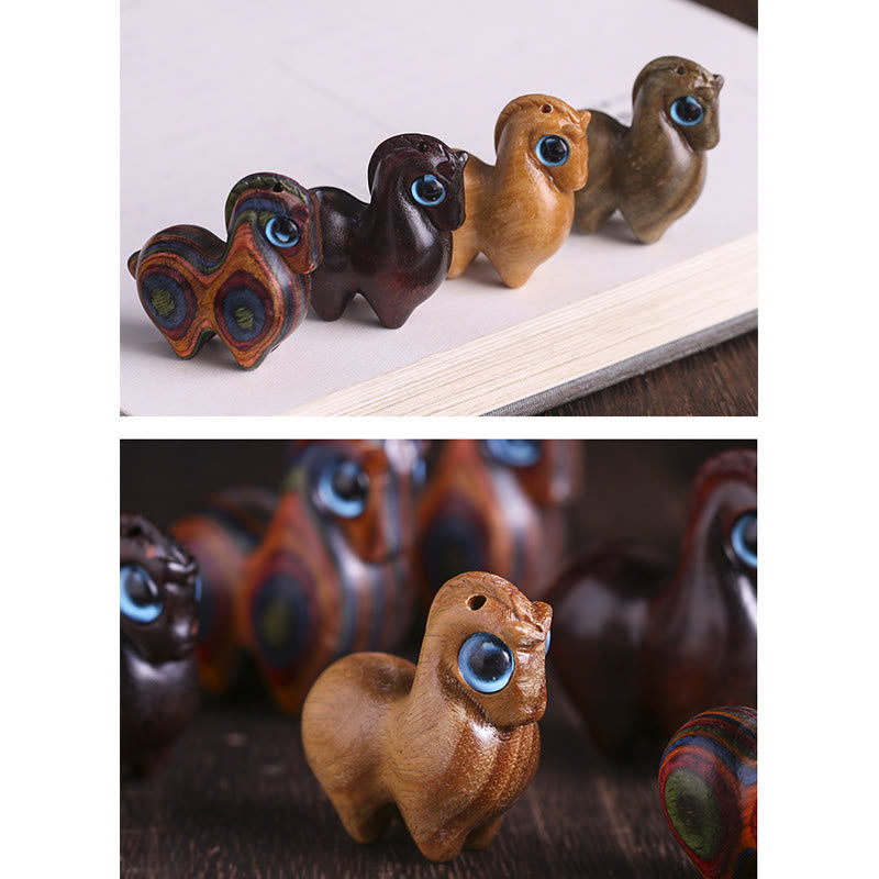 Buddha Stones Piccola foglia Sandalo rosso Sandalo verde Mini cavallo fortunato Protezione Decorazione - image 21