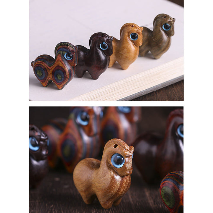 Buddha Stones Piccola foglia Sandalo rosso Sandalo verde Mini cavallo fortunato Protezione Decorazione - image 21