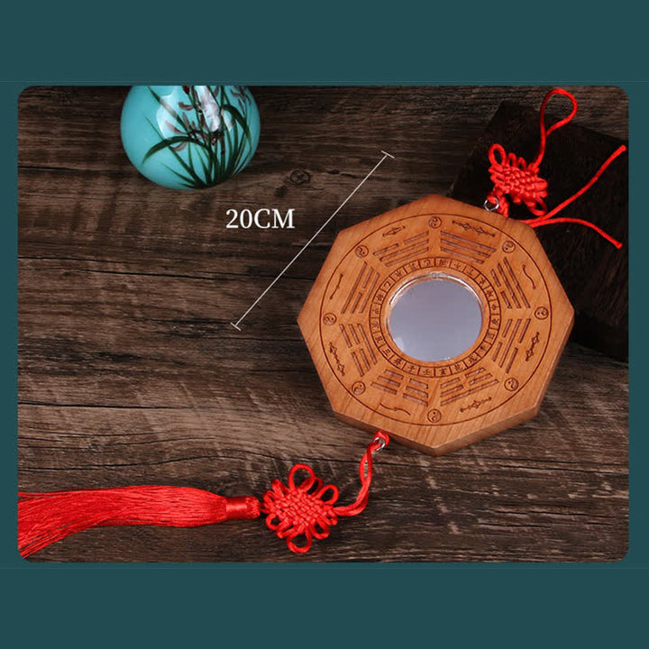 Mappa Feng Shui Bagua Legno di pesco Cinque monete imperatore Bilancia cinese Nodo Mappa energetica Specchio - image 13