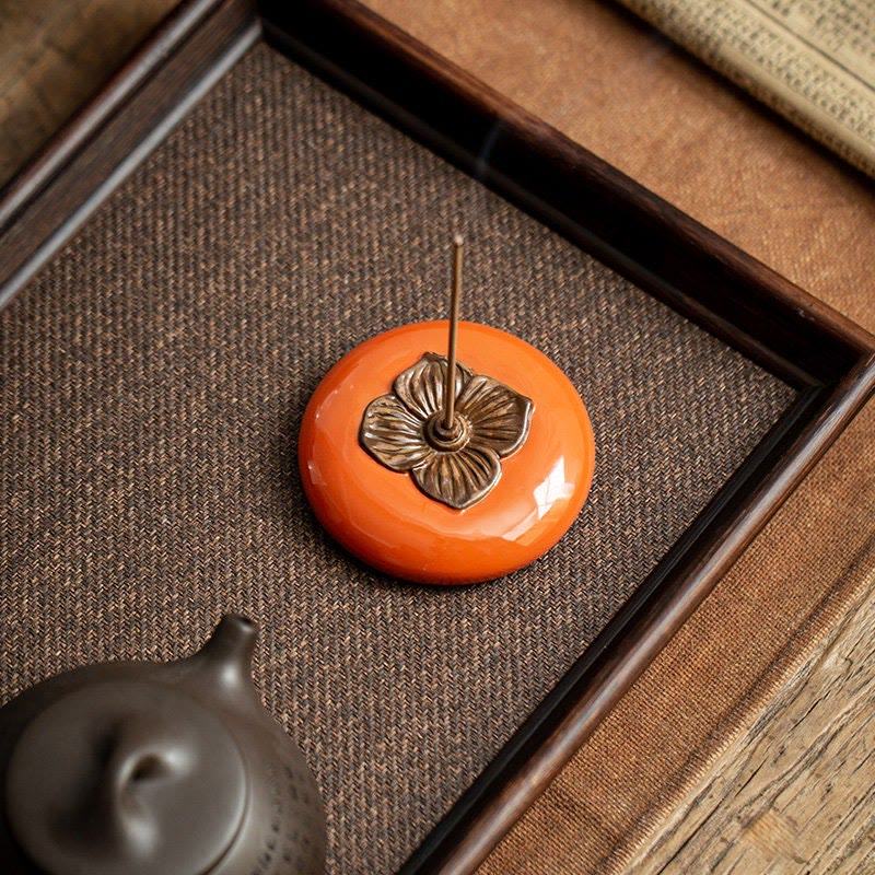 Bruciatore di incenso in ceramica per meditazione e guarigione, porta incenso