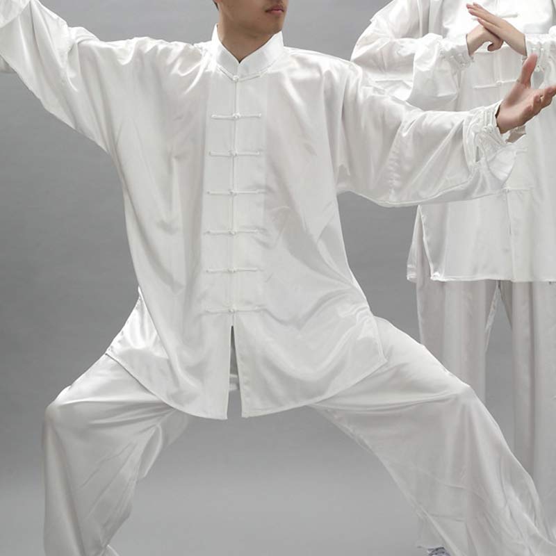 Buddha Stones Modello semplice Meditazione Preghiera Spirituale Zen Tai Chi Qigong Pratica Set di abbigliamento unisex - Bianco - 3XL- ADATTO A USA/ UK/AU/ EU- 2XL - image 10