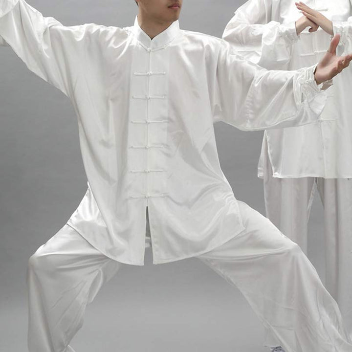 Buddha Stones Modello semplice Meditazione Preghiera Spirituale Zen Tai Chi Qigong Pratica Set di abbigliamento unisex - Bianco - 3XL- ADATTO A USA/ UK/AU/ EU- 2XL - image 10