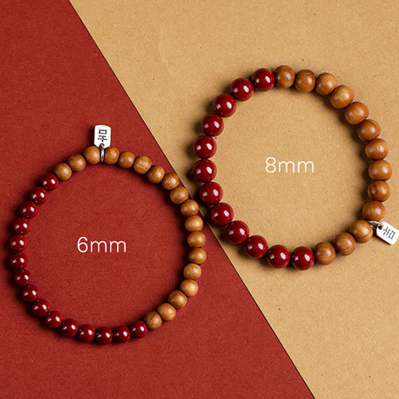 Bracciale Buddha Stones in argento sterling 925, legno di pesca, cinabro, allontana gli spiriti maligni - image 10