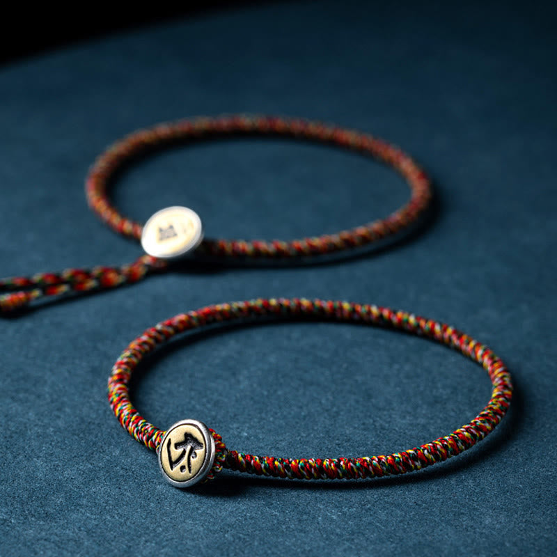 Braccialetto decorativo Buddha Stones, realizzato a mano in argento sterling 925, con motivo zodiacale cinese e corda colorata, protezione. - image 16