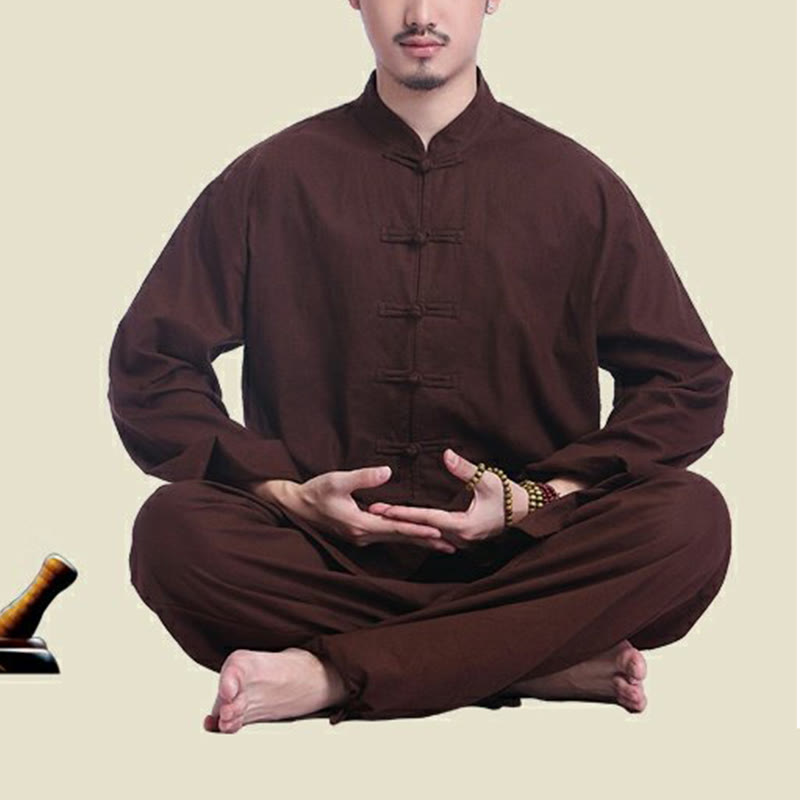 Buddha Stones, rana cinese, bottone, design, meditazione, preghiera, cotone, lino, spirituale, pratica zen, yoga, abbigliamento da uomo - image 17