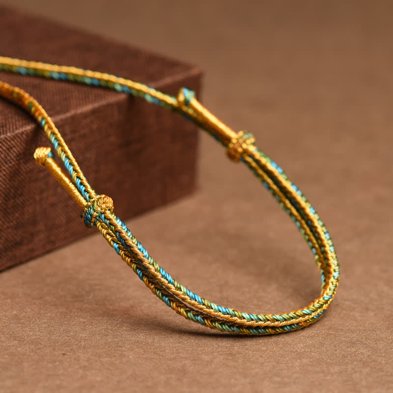 Collana con ciondolo in rame colorato con Buddha Stones e corda di ricchezza - image 6