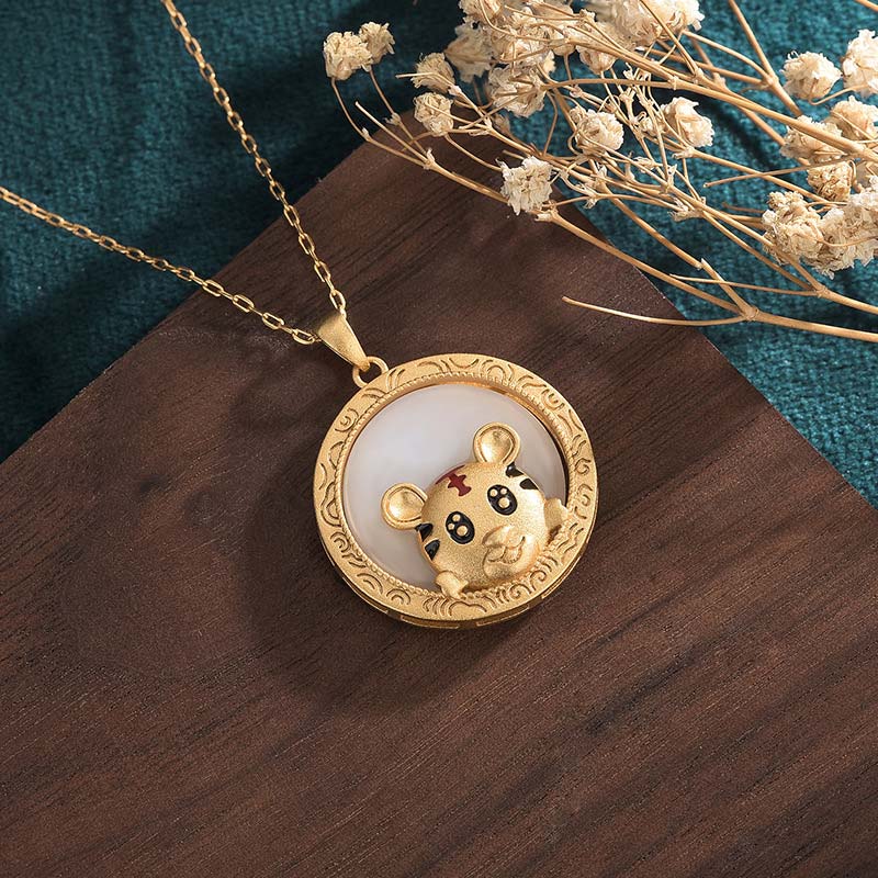 Collana di giada bianca della benedizione dell'anno della tigre - image 2