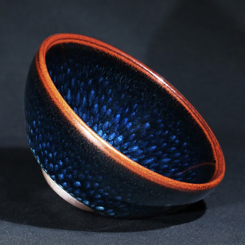 Buddha Stones fatto a mano blu francolino macchia cinese Jianzhan tazza da tè in ceramica Kung Fu tazza da tè ciotola - image 1