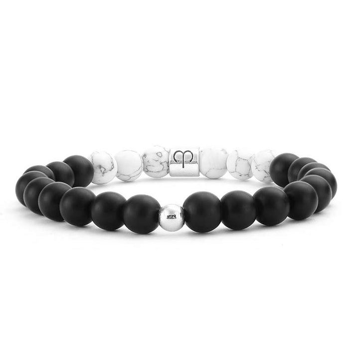 Buddha Stones 12 Costellazioni dello Zodiaco Pietra Naturale Smerigliata Braccialetto di Perline di Turchese Bianco Fortuna